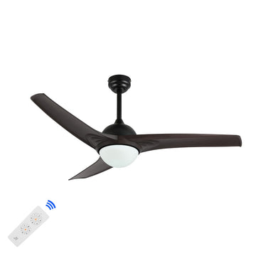 Sully 52" Contemporary Industrial Iron/Plastic Mobile-App/Remote-Controlled 6-Speed Propeller Integrated LED Ceiling Fan